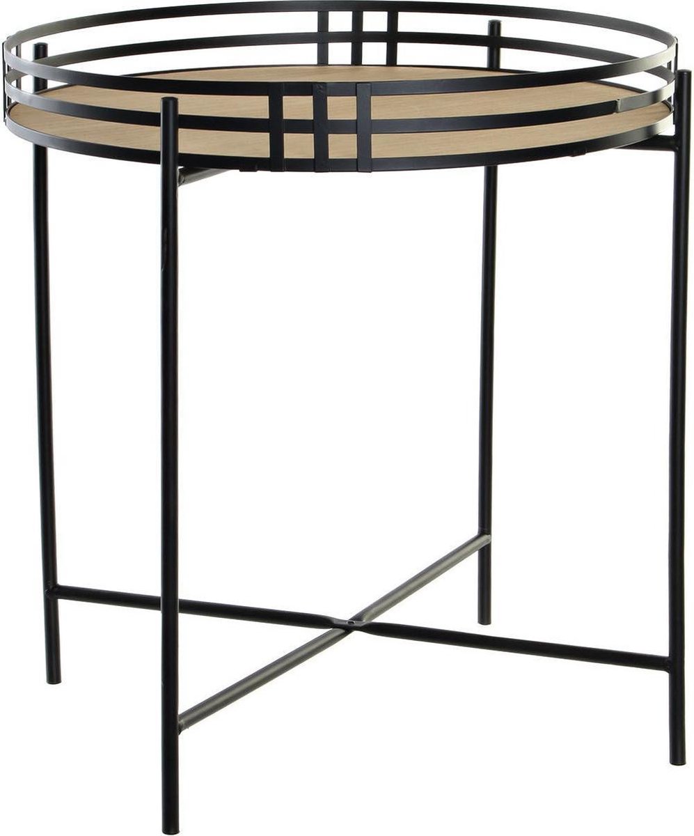 Bijzettafel Rond Metaal/mdf 45 X 47 Cm - Home Deco Meubels En Tafels - Zwart