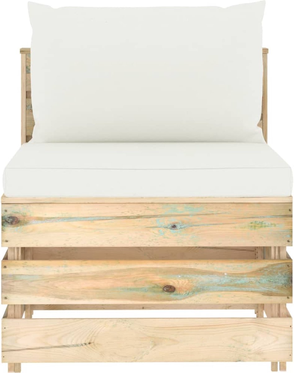 Vidaxl 3-delige Loungeset Met Kussens Geïmpregneerd Hout - Groen