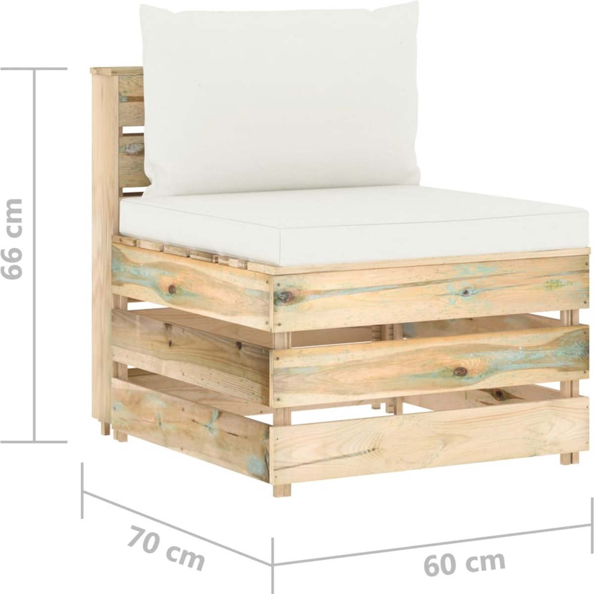 Vidaxl 3-delige Loungeset Met Kussens Geïmpregneerd Hout - Groen