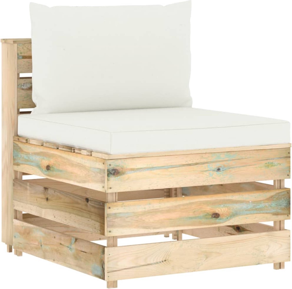 Vidaxl 3-delige Loungeset Met Kussens Geïmpregneerd Hout - Groen