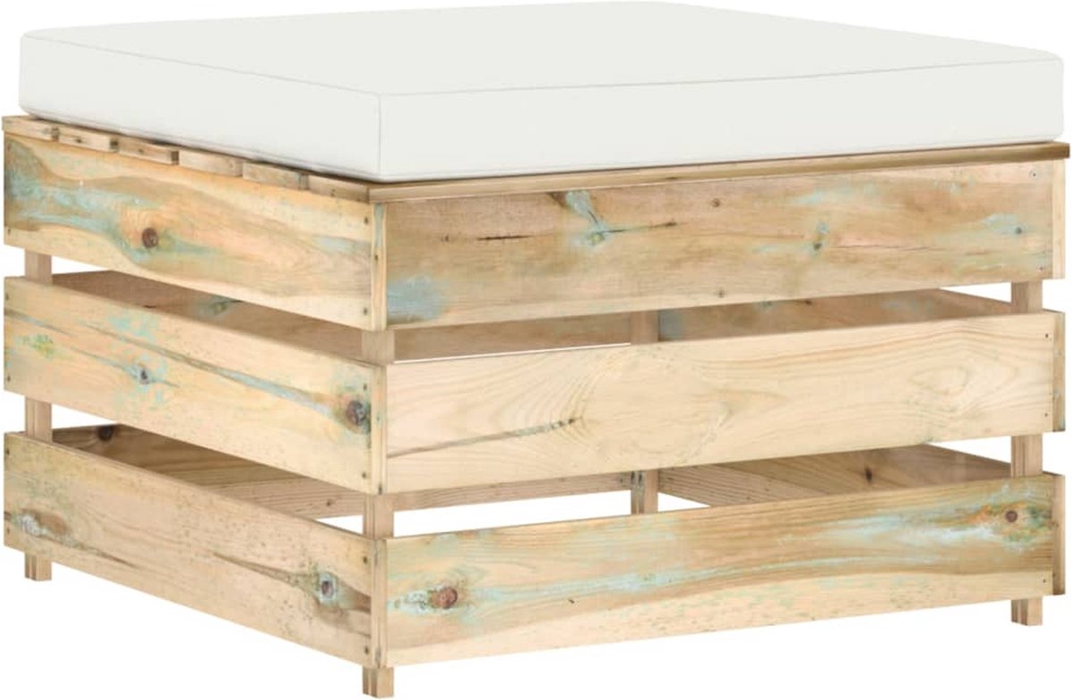 Vidaxl 3-delige Loungeset Met Kussens Geïmpregneerd Hout - Groen