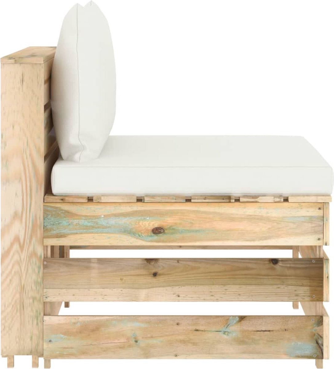 Vidaxl 3-delige Loungeset Met Kussens Geïmpregneerd Hout - Groen