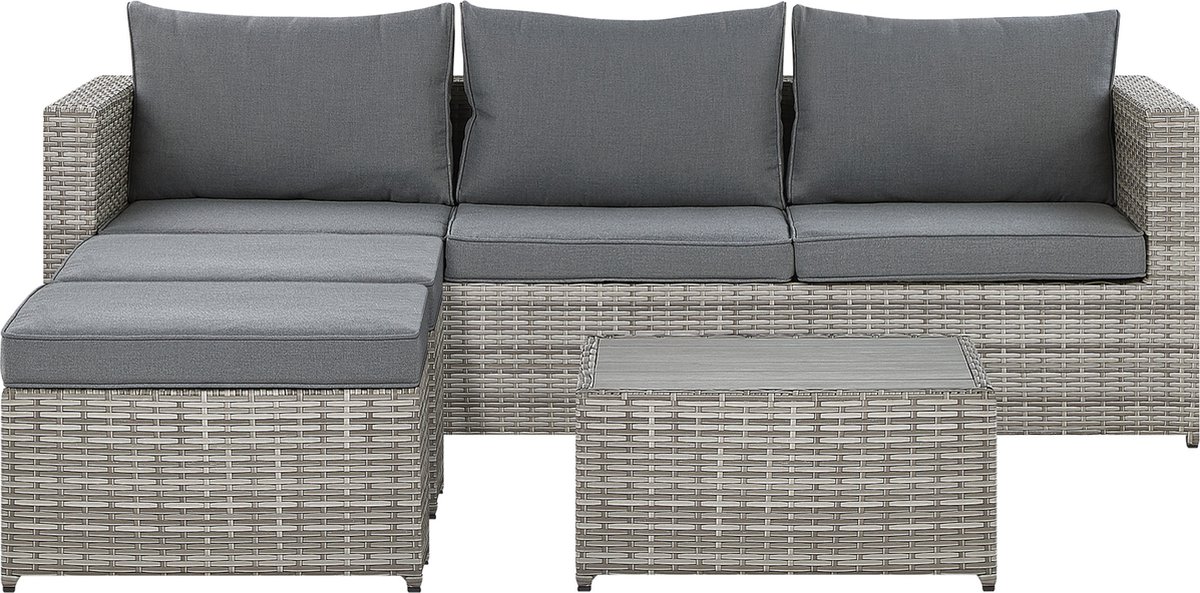 Beliani Sabbia - Loungeset--pe Rotan - Gris