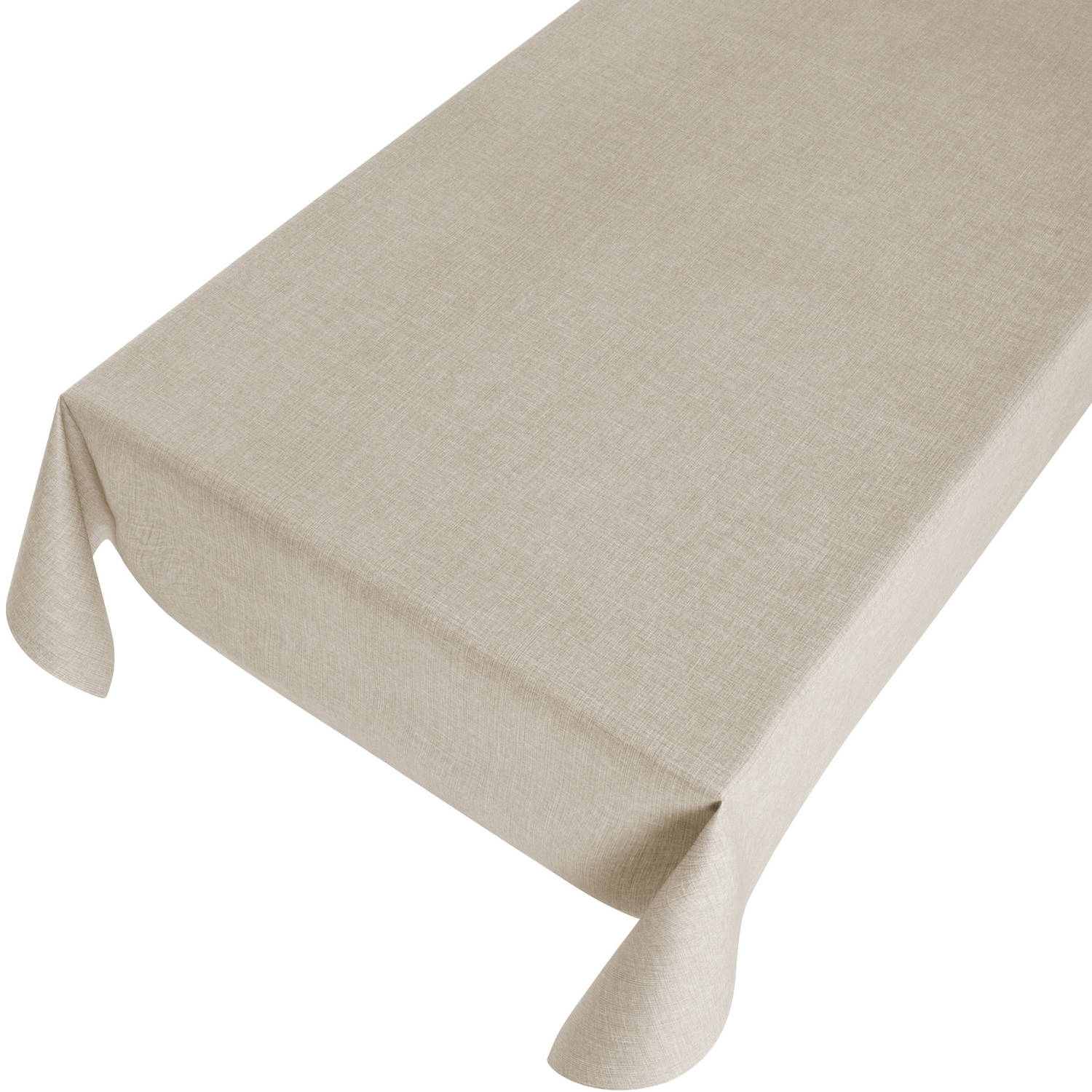 Bellatio Design Tafelzeil/tafelkleed Linnen Look Taupe 140 X 245 Cm - Tuintafelkleed