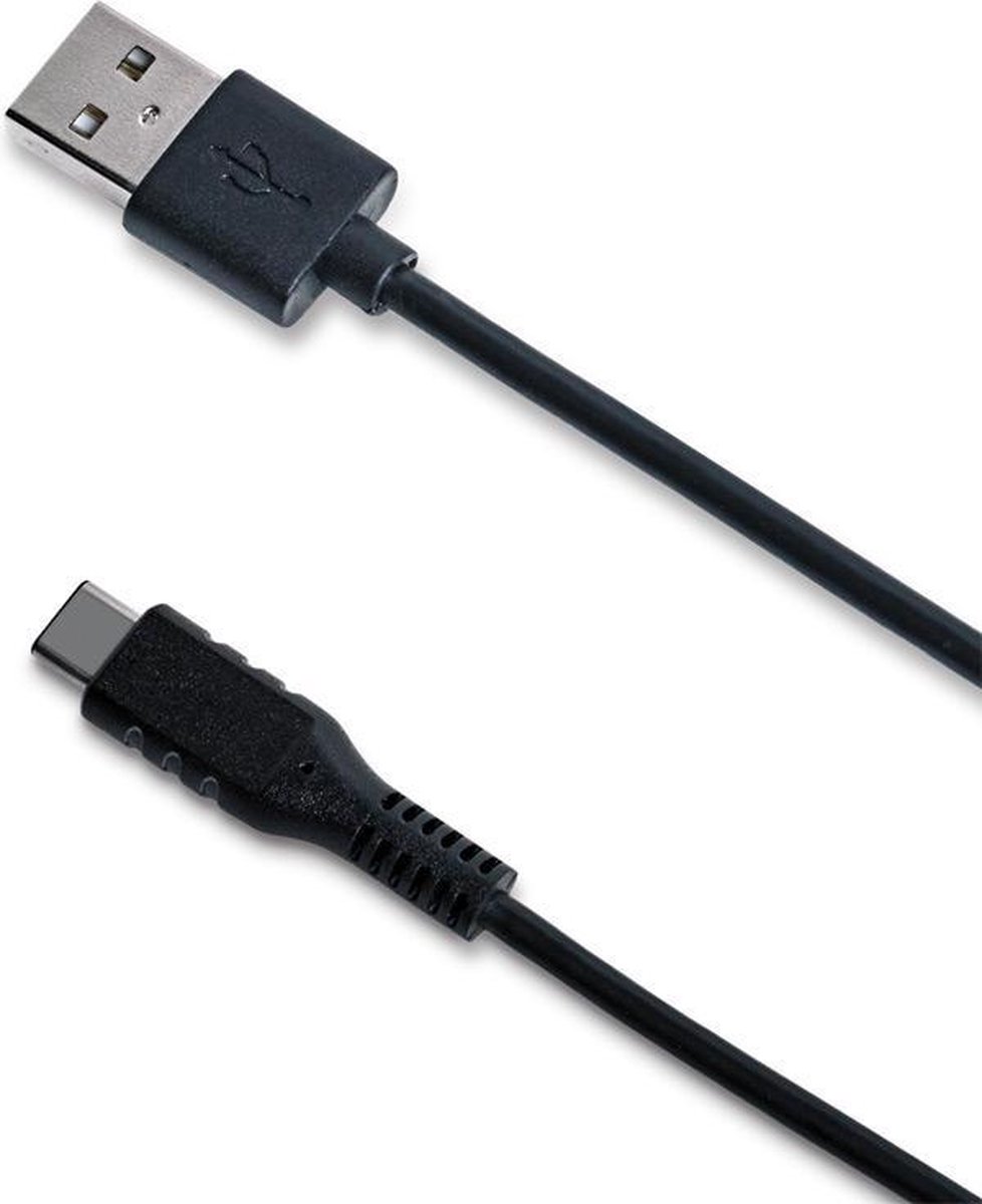 Usb-kabel Type-c, 1 Meter, - Rubber - Celly - Zwart