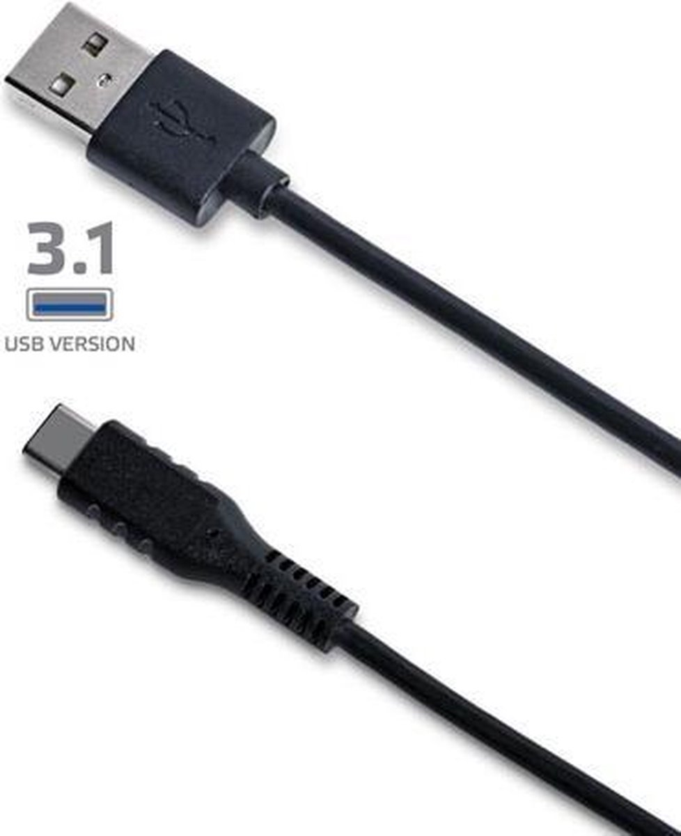 Usb-kabel 3.1 Type-c, 1 Meter, - Pvc - Celly - Zwart