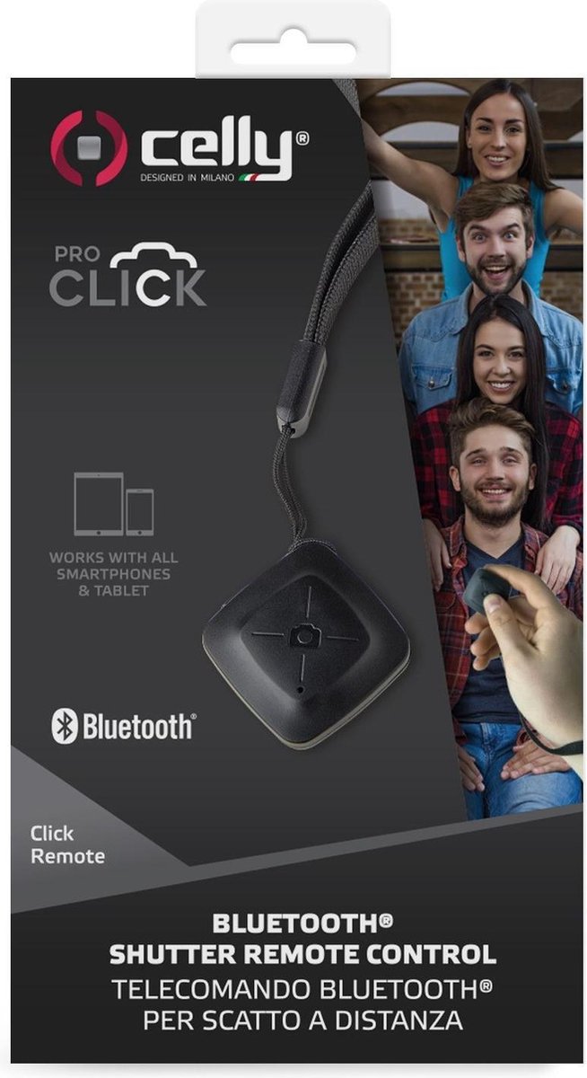 Bluetooth Afstandsbediening, - Kunststof - Celly - Zwart