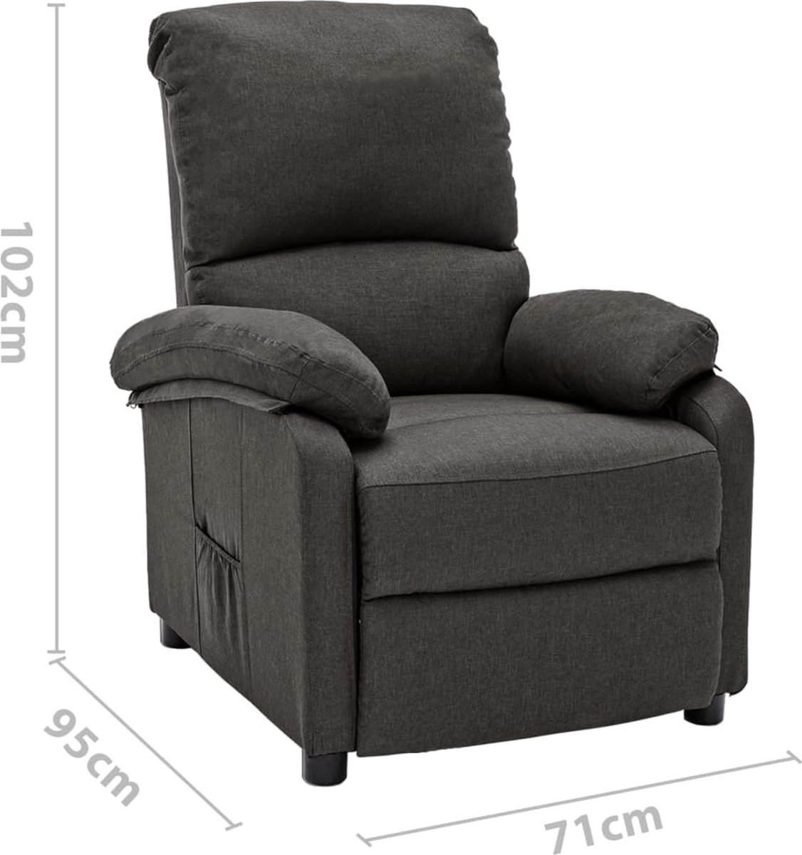 Vidaxl Fauteuil Verstelbaar Stof Donker - Grijs