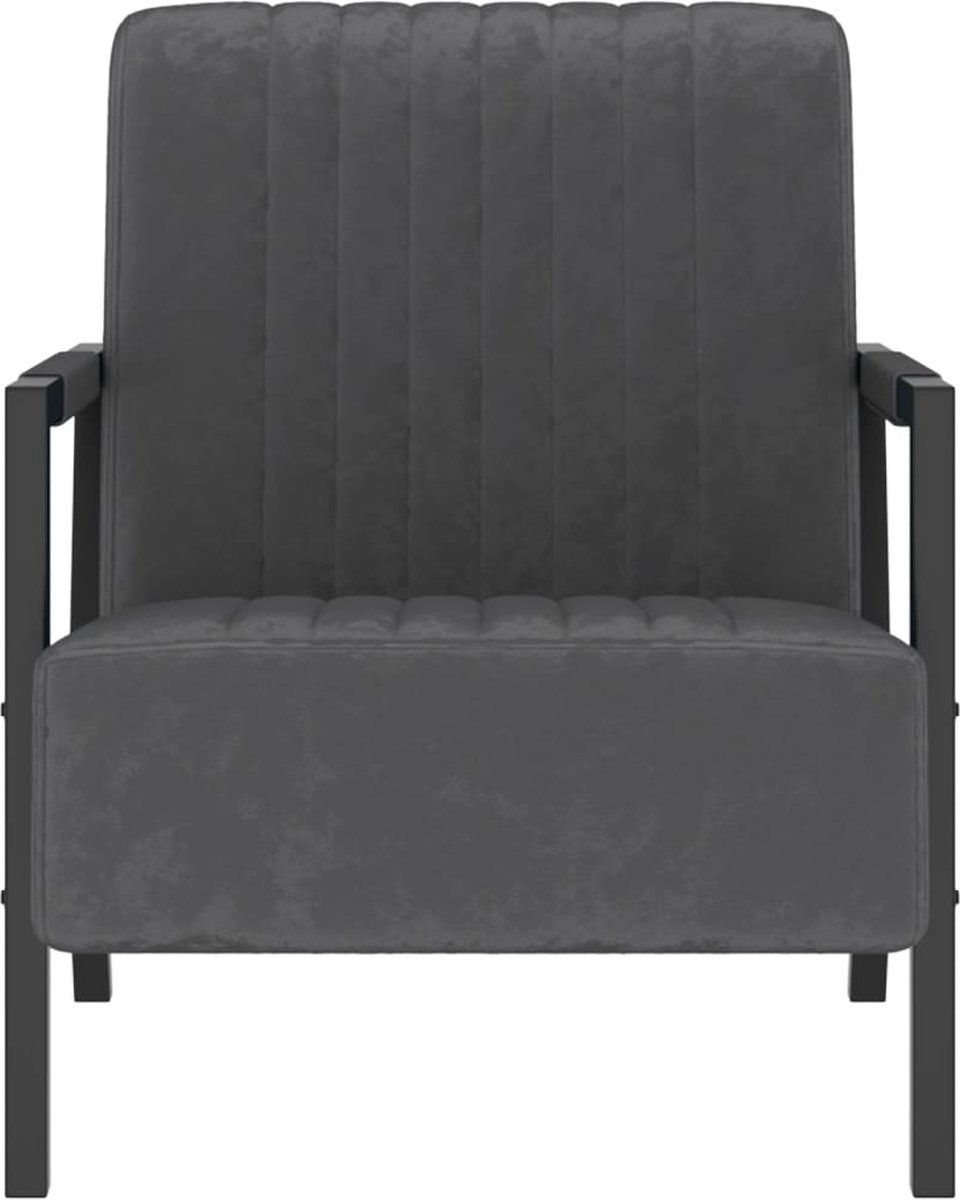 Vidaxl Fauteuil Fluweel Donker - Grijs