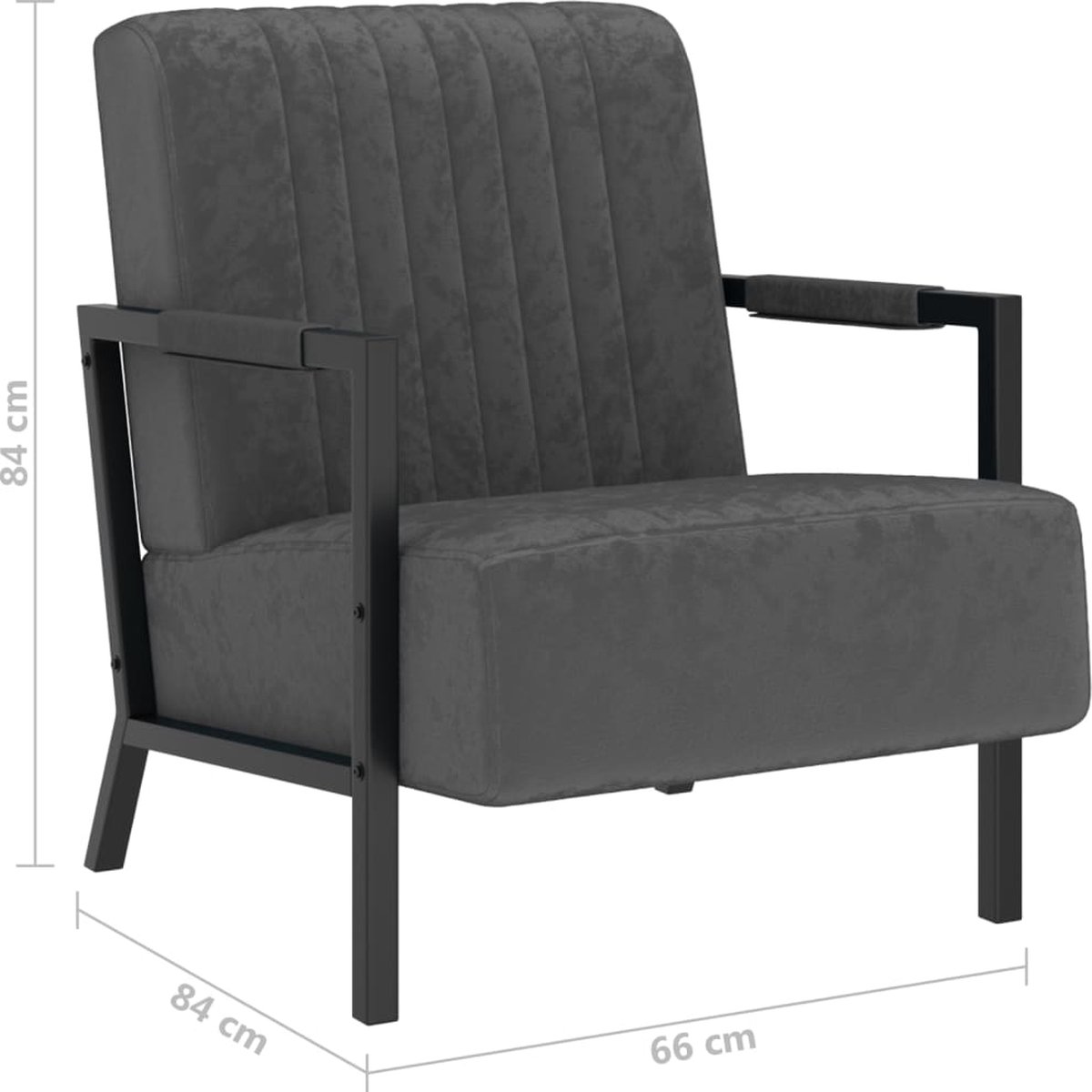 Vidaxl Fauteuil Fluweel Donker - Grijs