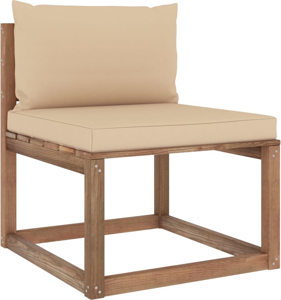 Vidaxl 7-delige Loungeset Pallet Met Kussens Geïmpregneerd Grenenhout - Bruin