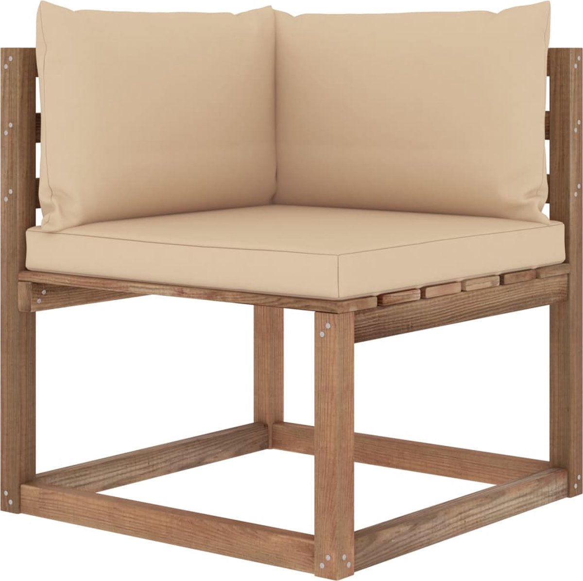 Vidaxl 7-delige Loungeset Pallet Met Kussens Geïmpregneerd Grenenhout - Bruin