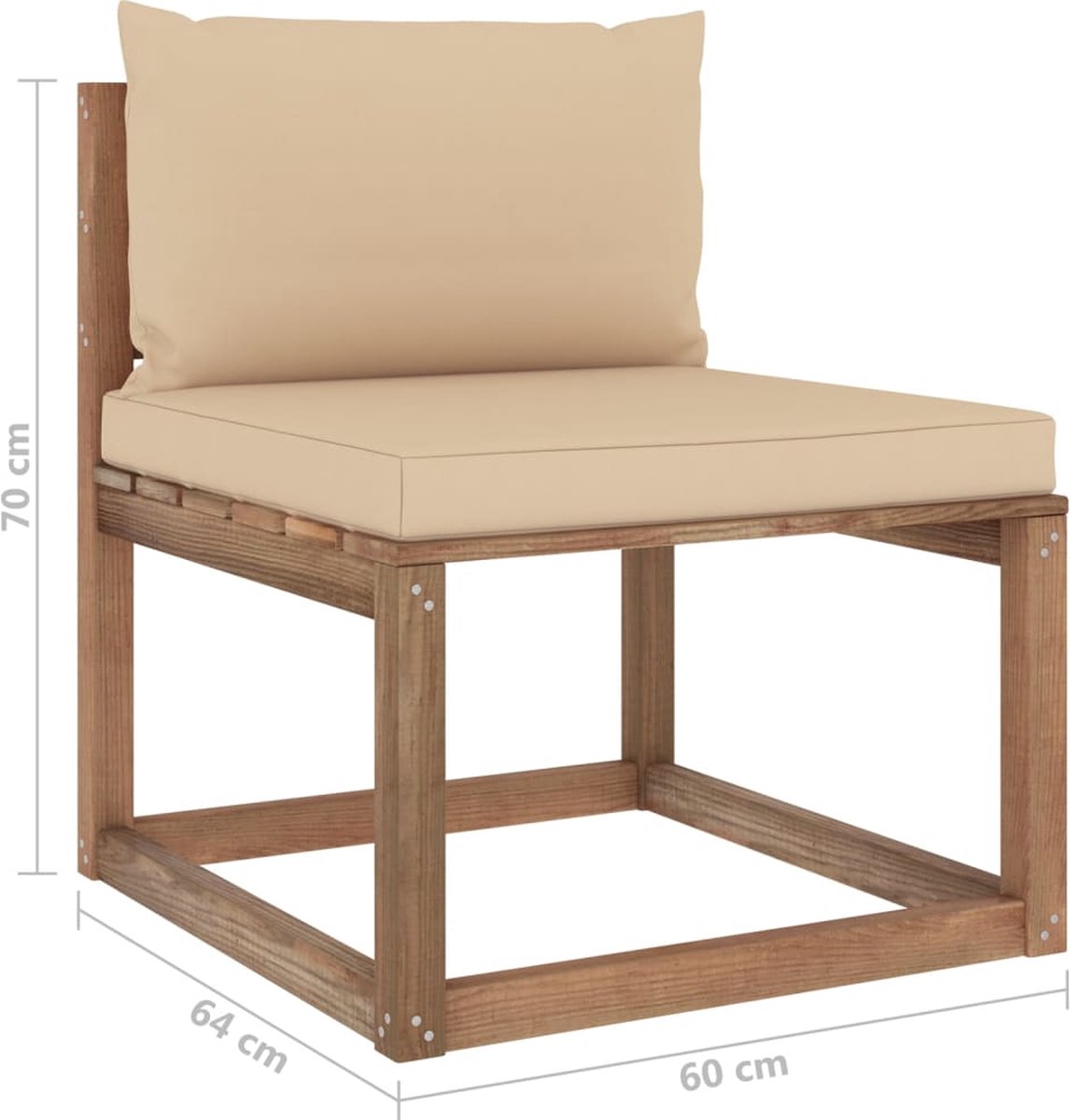 Vidaxl 7-delige Loungeset Pallet Met Kussens Geïmpregneerd Grenenhout - Bruin