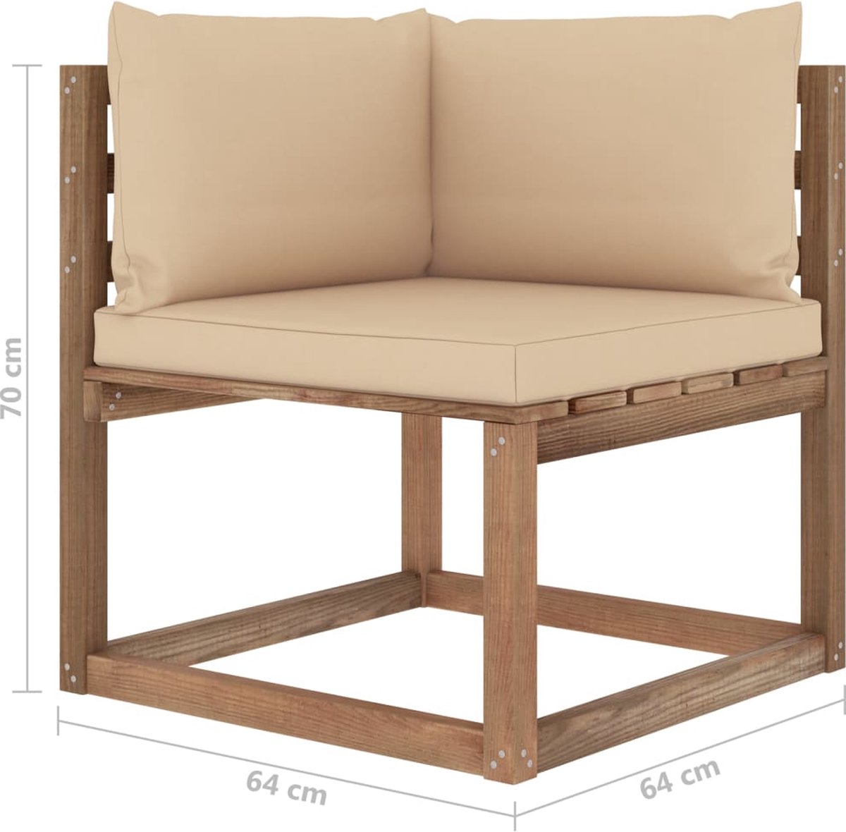 Vidaxl 7-delige Loungeset Pallet Met Kussens Geïmpregneerd Grenenhout - Bruin