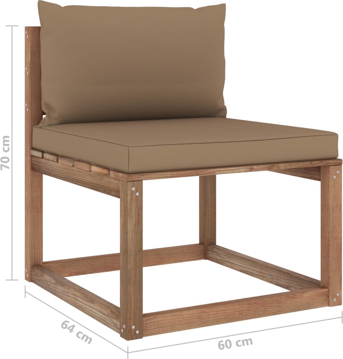 Vidaxl 7-delige Loungeset Pallet Met Kussens Geïmpregneerd Grenenhout - Bruin