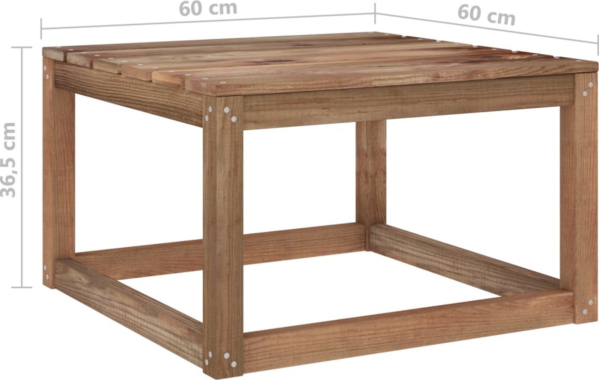 Vidaxl 7-delige Loungeset Pallet Met Kussens Geïmpregneerd Grenenhout - Bruin