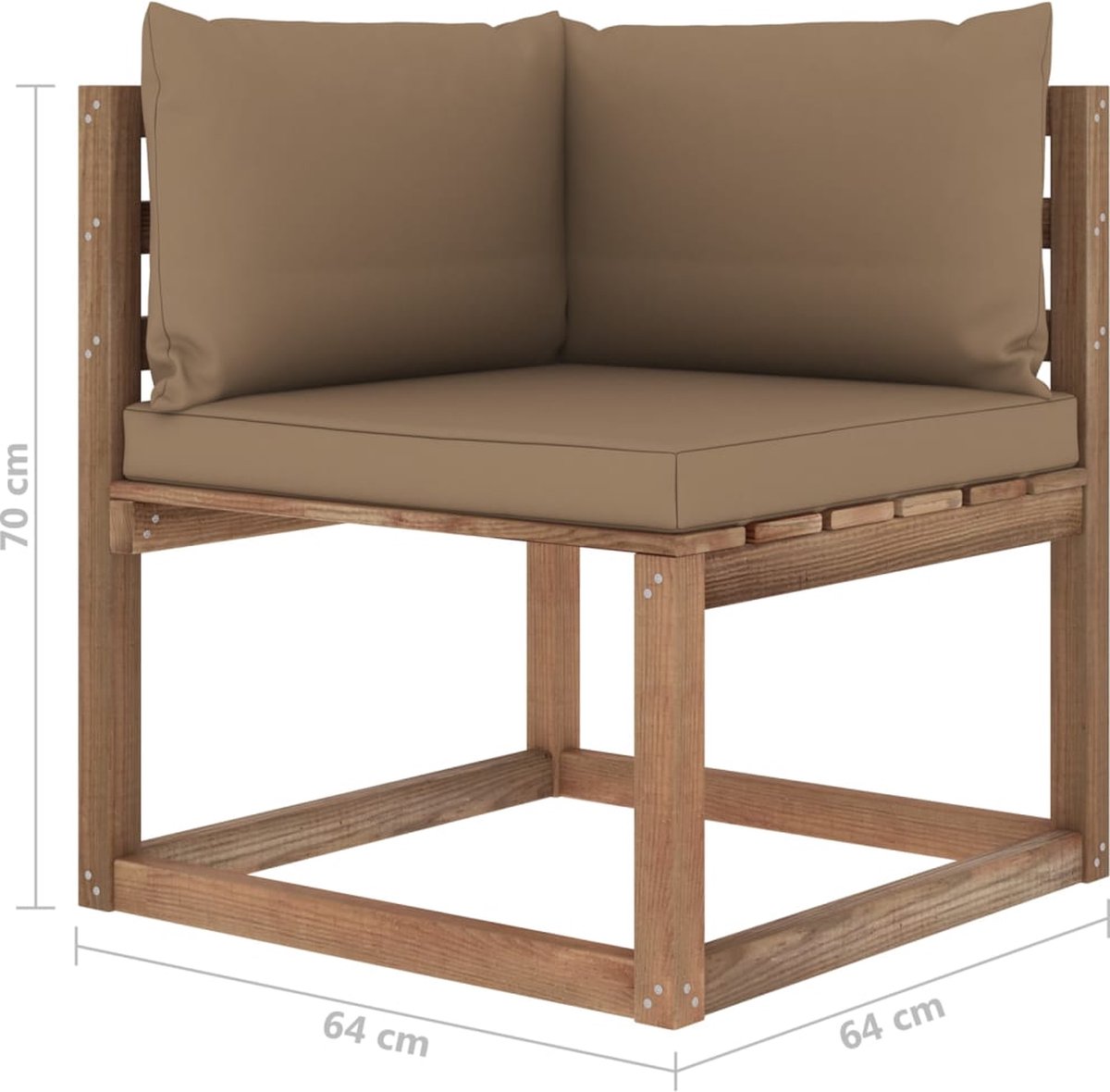 Vidaxl 7-delige Loungeset Pallet Met Kussens Geïmpregneerd Grenenhout - Bruin