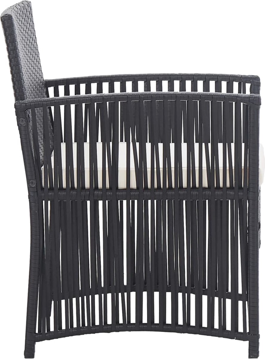 Vidaxl 4-delige Loungeset Met Kussen Poly Rattan - Zwart