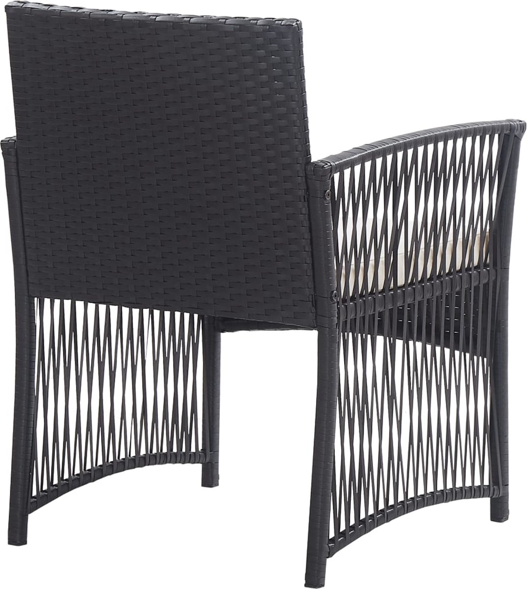 Vidaxl 4-delige Loungeset Met Kussen Poly Rattan - Zwart