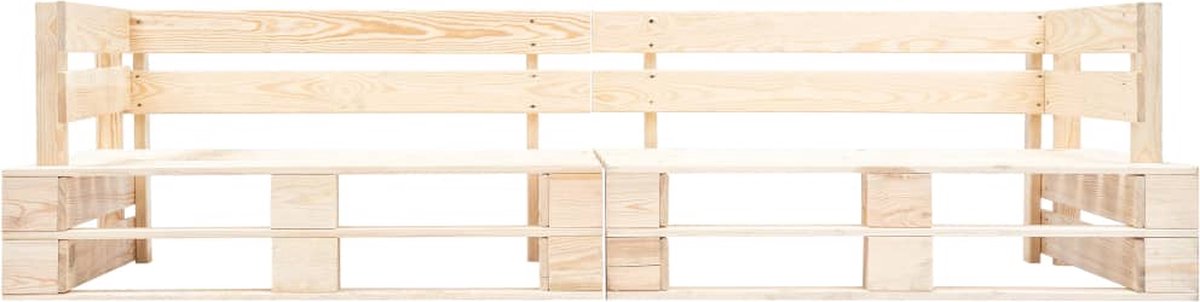 Vidaxl 2-delige Bankenset Pallet Met Grijze Kussens Grenenhout - Grijs