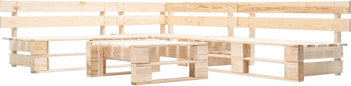 Vidaxl 4-delige Loungeset Pallet Met Grijze Kussens Hout - Grijs