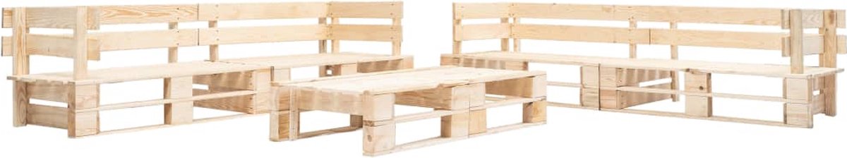 Vidaxl 6-delige Loungeset Pallet Met Grijze Kussens Hout - Grijs