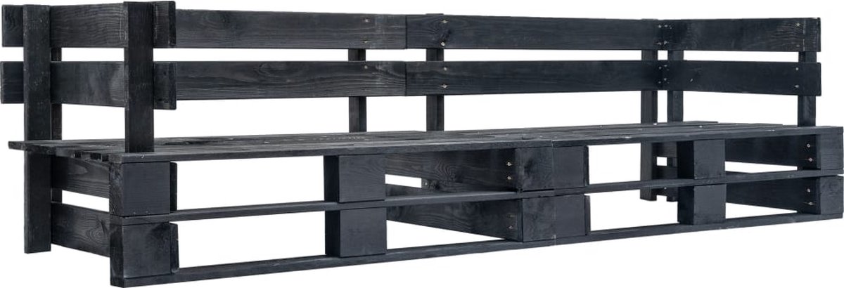Vidaxl 2-delige Bankenset Pallet Met Grijze Kussens Grenenhout - Grijs