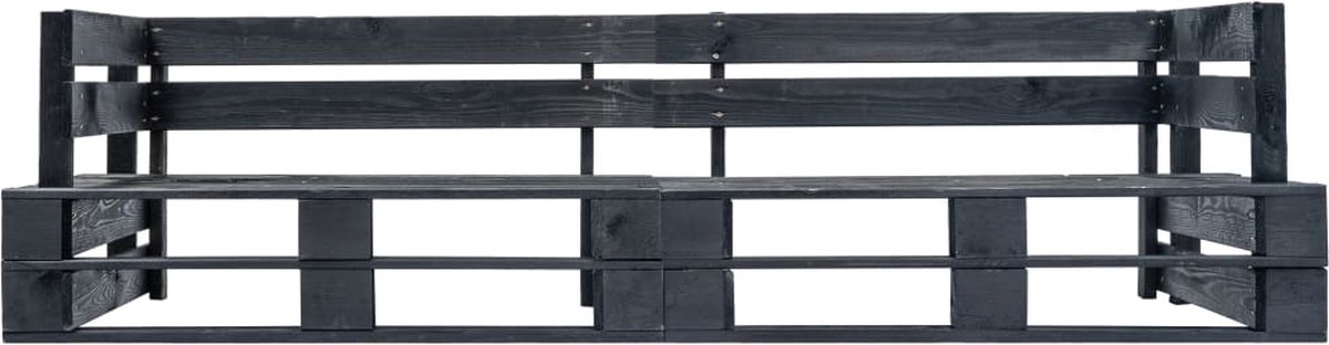 Vidaxl 2-delige Bankenset Pallet Met Grijze Kussens Grenenhout - Grijs