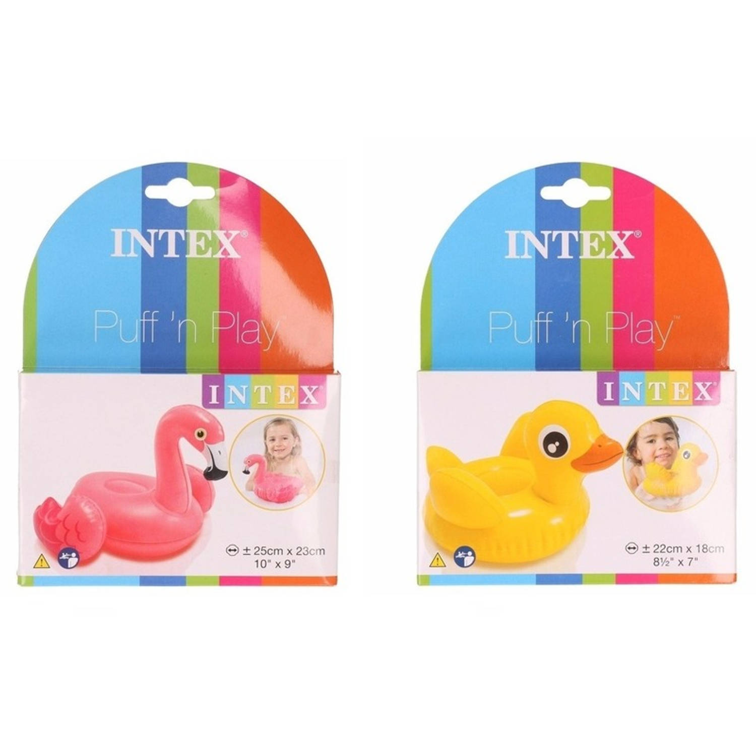 Intex 2x Opblaas Dieren Eend/flamingo