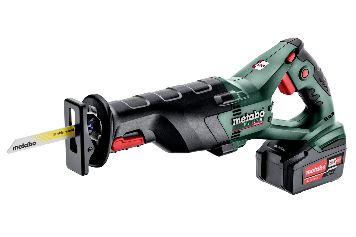 Metabo SSE 18 LTX BL Accu-reciprozaag | 18 V | 2 x 5.2 Ah Li-Power, ASC 55 | In x