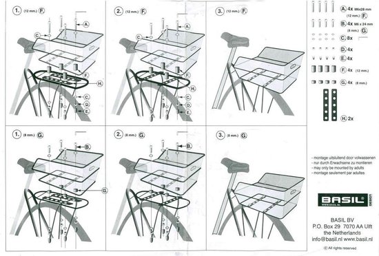 Basil Fietsmand Cento Alu Achter 20 Liter - Zwart