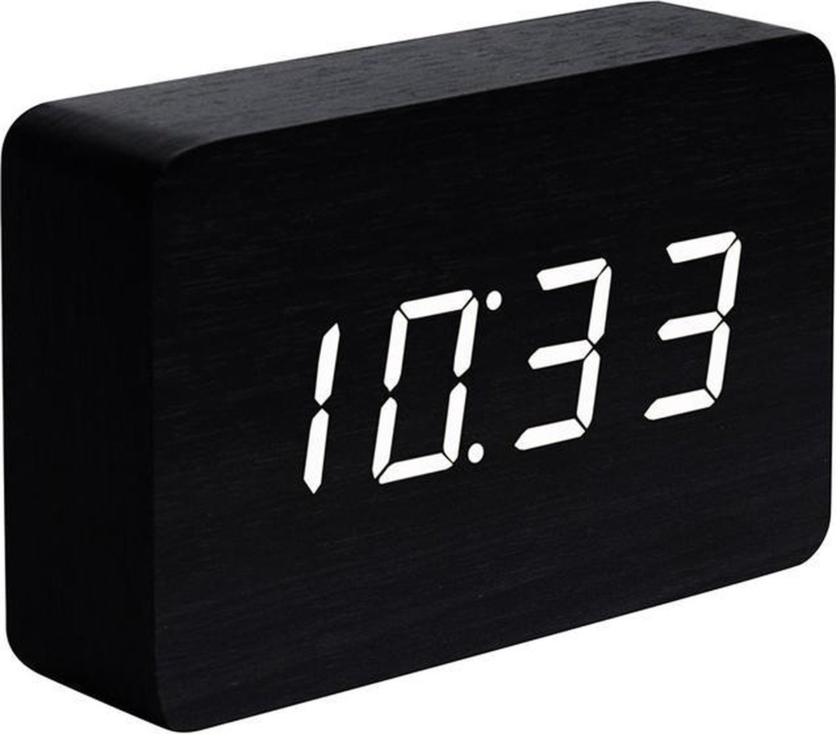 Gingko Brick Click Wekker - - Zwart