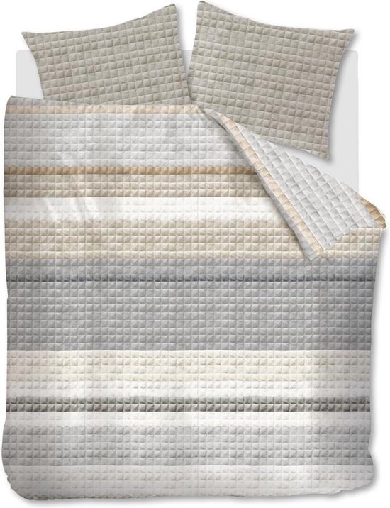 Ariadne at Home Quilted Squares Dekbedovertrek 200 x 220 cm - Grijs