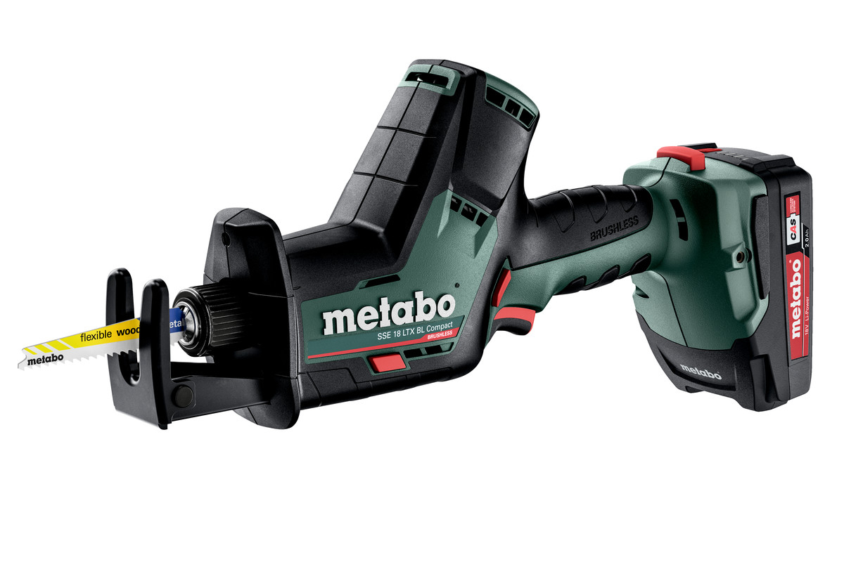 Metabo SSE 18 LTX BL Compact Accu reciprozaag | 18 V | 2x 2.0 Ah Li-Power, ASC 55 | In x