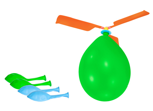 Amscan ballonhelikopter junior latex blauw/groen/oranje 6 delig
