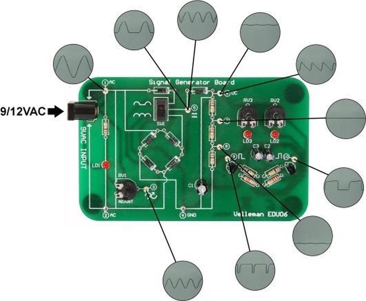 Whadda leermodule oscilloscoop junior 116 x 74 mm - Groen