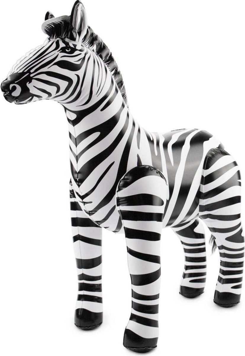 Folat opblaasbare zebra 60 x 55 cm zwart/wit