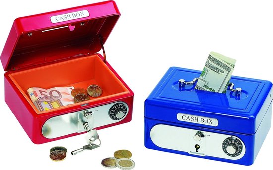 Goki Metalen Spaarpot Koffer - Blauw