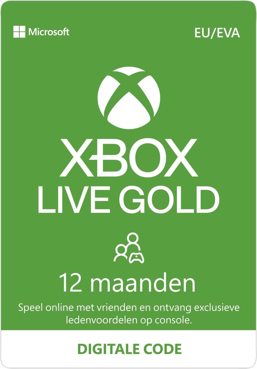 Back-to-School Sales2 Xbox Live 12 Maanden Gold Membership Eurozone Digital Code