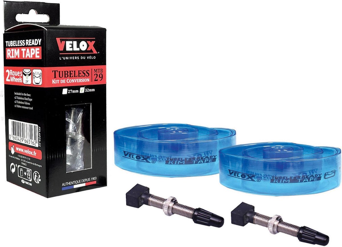 Velox ombouwset MTB 29 inch Tubeless Conversion Kit 32 mm - Blauw