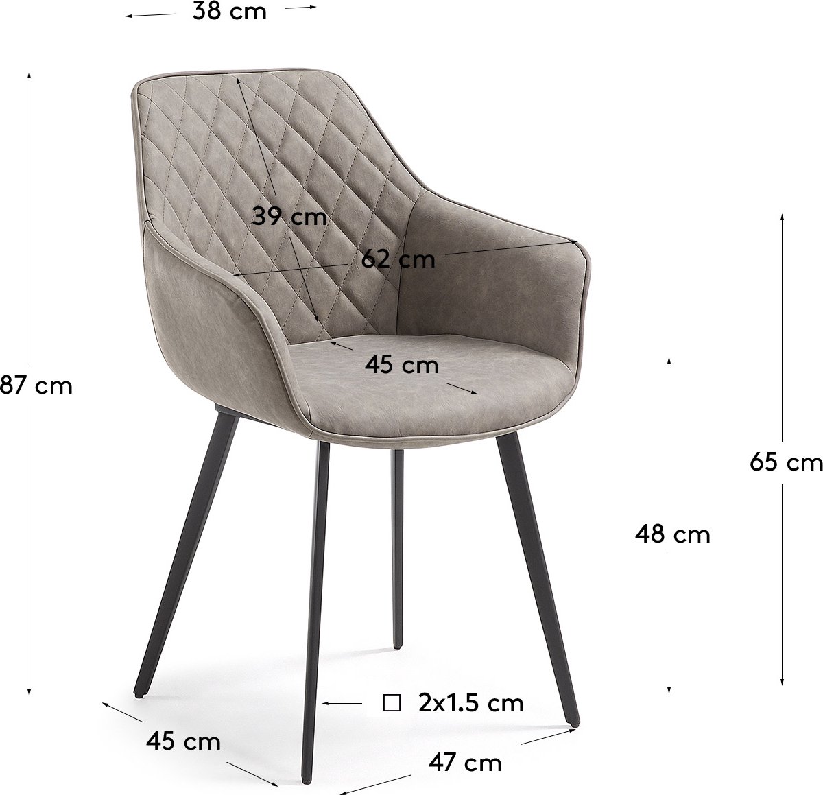Kave Home Amira Eetkamerstoel - Bruin