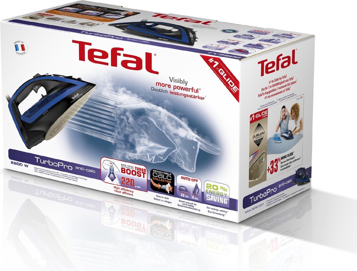 Tefal TurboPro Anti-Calc FV5688 - Blauw