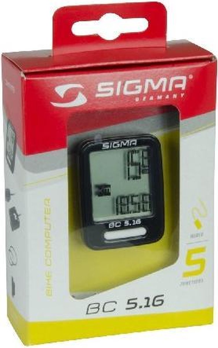 Sigma Fietscomputer Bc 5.16 - Zwart