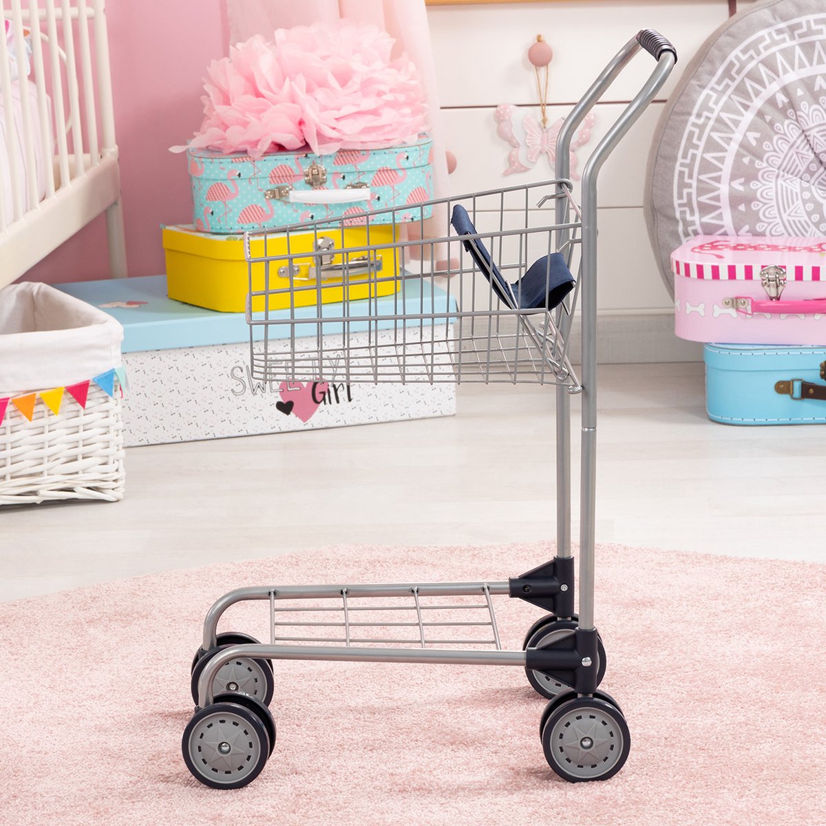 Bayer winkelwagen zilver 53 cm - Silver