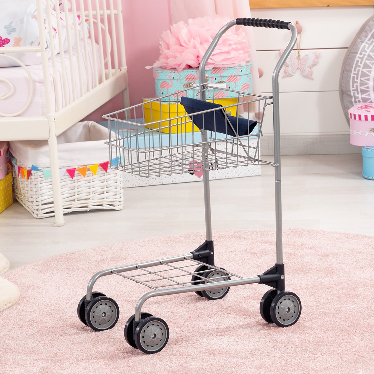 Bayer winkelwagen zilver 53 cm - Silver