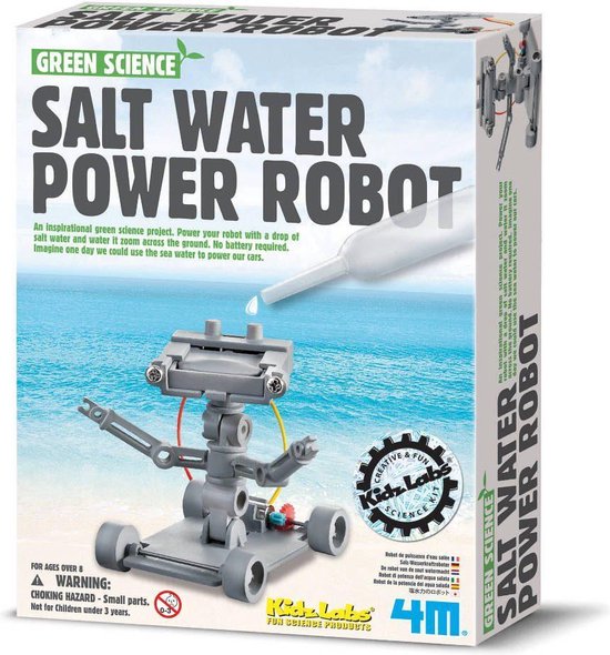 4M Kidzlabs Green Science Zout Water Power Robot - Grijs