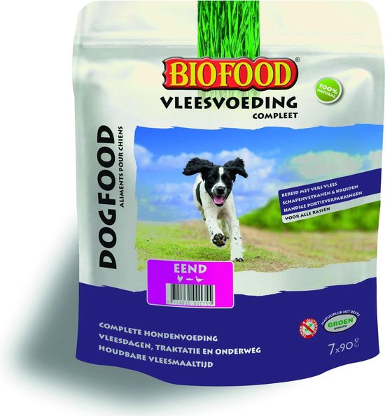 Biofood Vleesvoeding Compleet Eend - Hondenvoer - 800 g