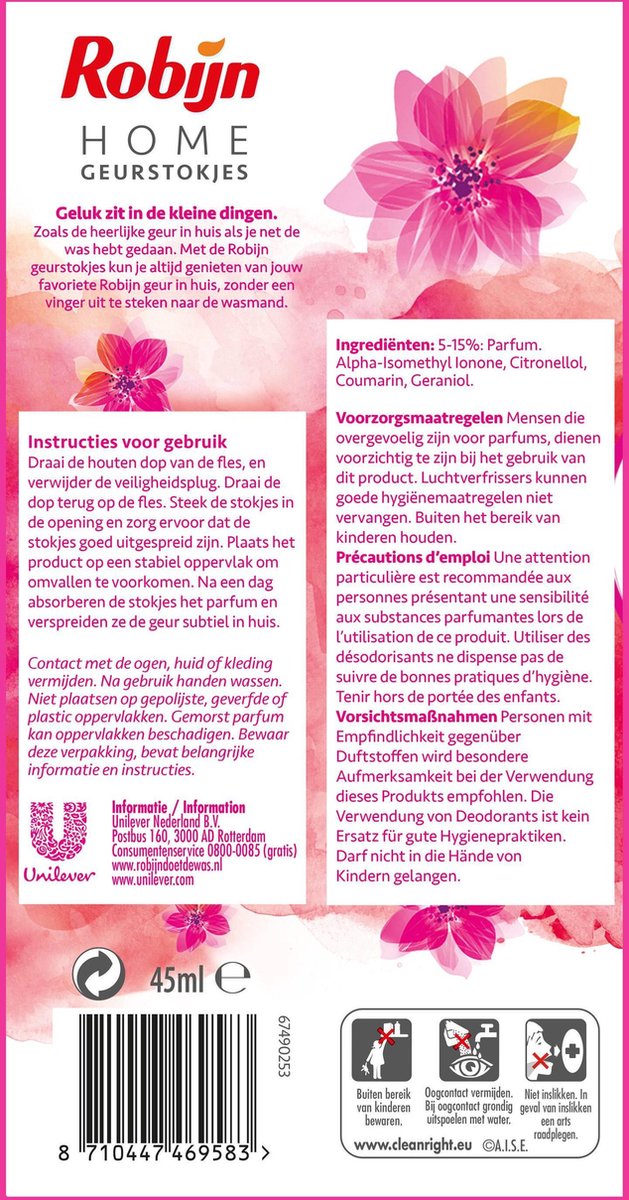 Robijn Home Geurstokje Pink Sensation - 45 ml