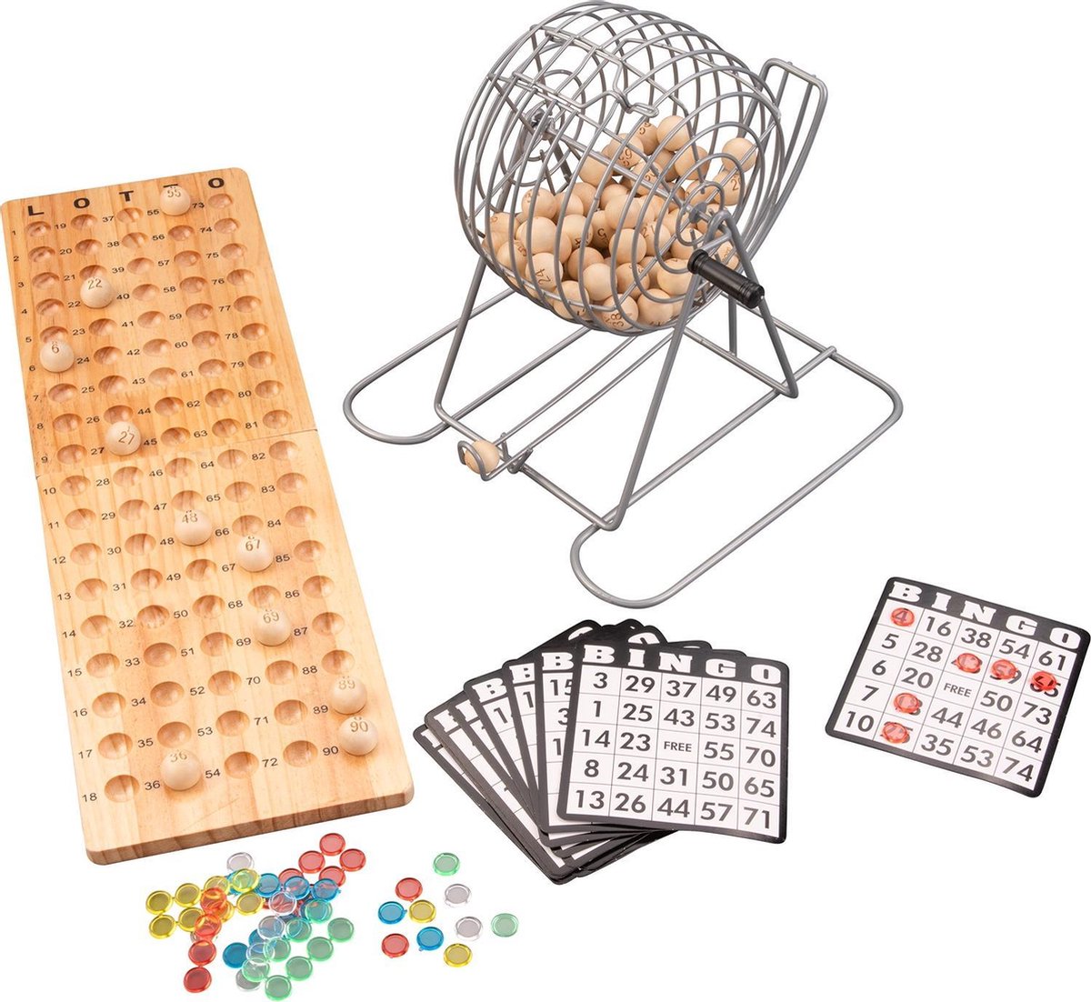 Longfield Games Lotto/bingo set met houten controle bord