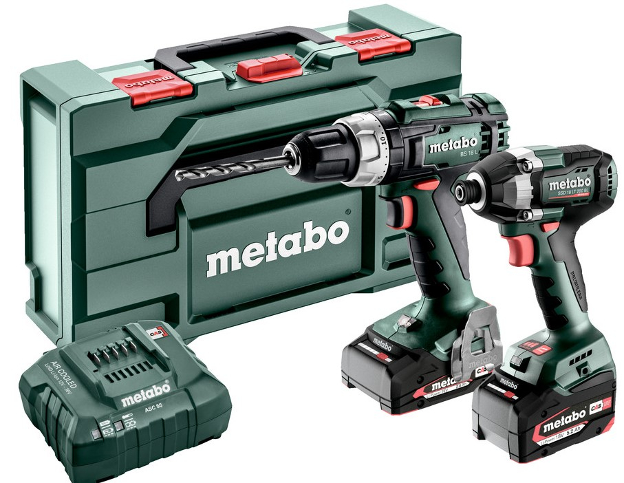 Metabo Accu Combo Set 2.8.2 | BS 18 L (Boorschroefmachine) + SSD 18 LT 200 BL (Slagschroevendraaier) | 18 V | 1x2.0Ah, 1x 4.0Ah, ASC 55 | In x